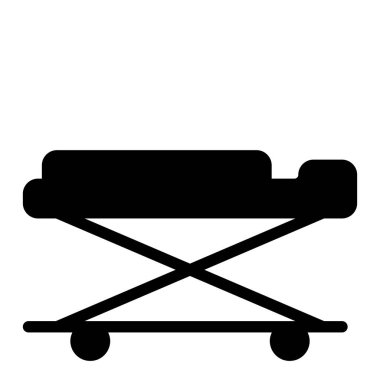 Gurney Tıbbi simgesi, vektör illüstrasyonu