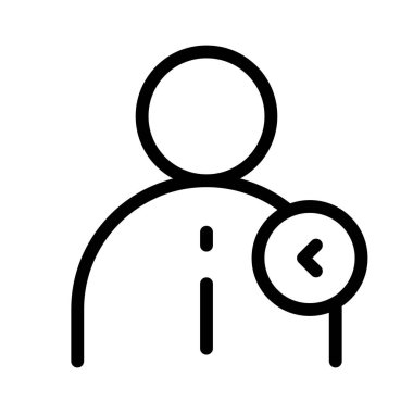 Beyaz arkaplan, vektör illüstrasyonunda Yönetici Arayüzü Önceki Hesap simgesi 