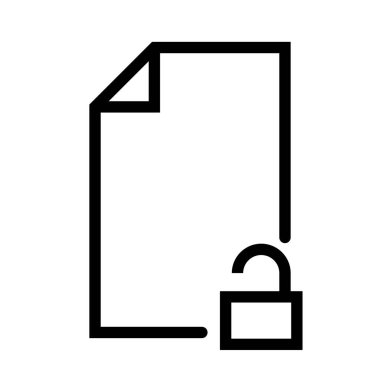 Beyaz arkaplan, vektör illüstrasyonunda belge açma simgesi