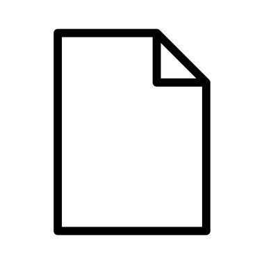 Beyaz arkaplan üzerindeki belge simgesi, vektör illüstrasyonu