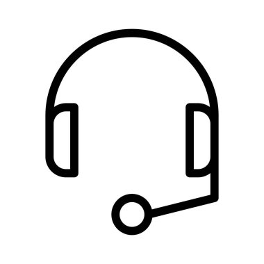 Beyaz arkaplanda kulaklık simgesi, vektör illüstrasyonu