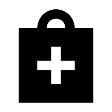 Etiket Ekle Alışveriş Sembolü, Torba Ekle simgesi, vektör illüstrasyonu