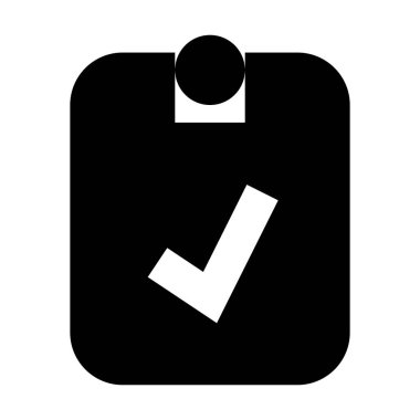 Beyaz arkaplan üzerindeki kontrol listesi simgesi, vektör illüstrasyonu