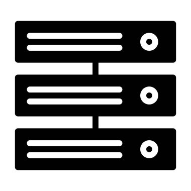 Sunucu Çalışma Ofisi İş simgesi, vektör illüstrasyonu