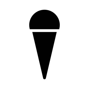 Beyaz arkaplanda dondurma simgesi, vektör illüstrasyonu