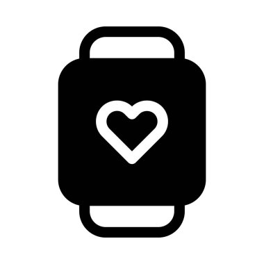 Smartwatch Pulse Heart Medicine simgesi, vektör çizimi