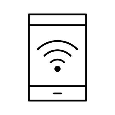 Beyaz arkaplanda Wifi simgesi, vektör illüstrasyonu