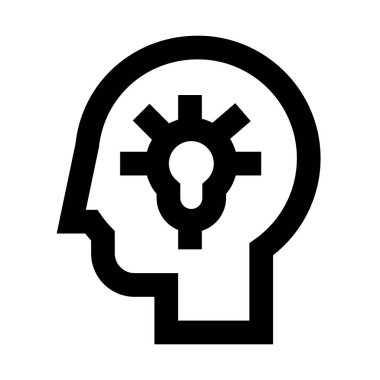  Beyaz arkaplanda bir simge düşünün, vektör illüstrasyonu