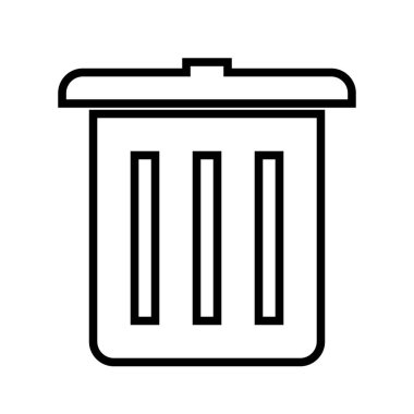 Beyaz arkaplanda çöp ağacı simgesi, vektör illüstrasyonu