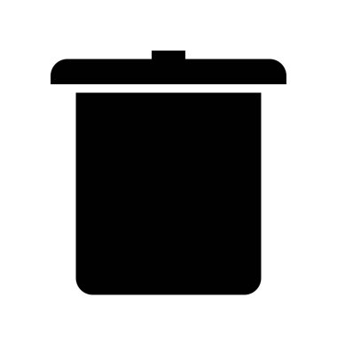 Beyaz arkaplanda çöp ağacı simgesi, vektör illüstrasyonu