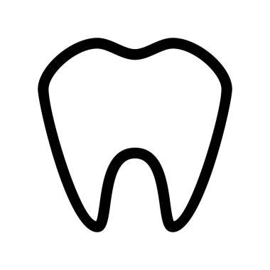 Beyaz arkaplanda diş simgesi, vektör illüstrasyonu