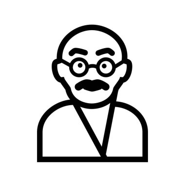 Mahatma Ghandi simgesi, vektör illüstrasyonu