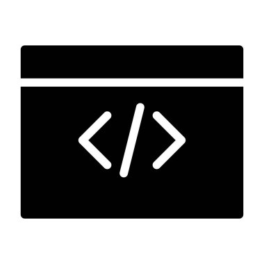 Kodlama simgesi, vektör illüstrasyonu