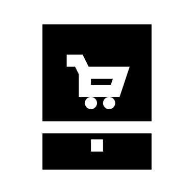 Tablet Cart simgesi, vektör illüstrasyonu 