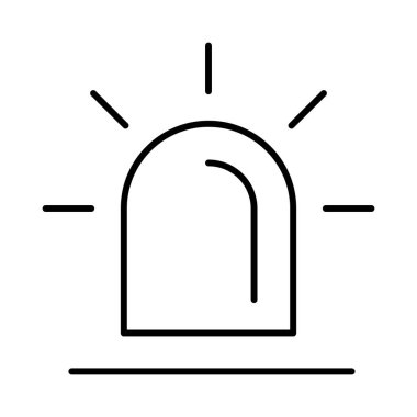 Beyaz arkaplanda alarm simgesi, vektör illüstrasyonu