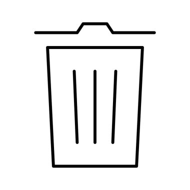 Beyaz arkaplanda çöp ağacı simgesi, vektör illüstrasyonu