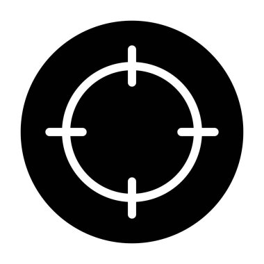 Beyaz arkaplanda hedef simgesi, vektör illüstrasyonu