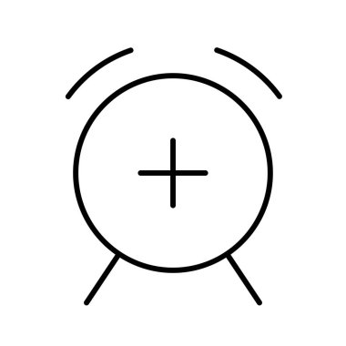 Beyaz arkaplanda alarm simgesi, vektör illüstrasyonu