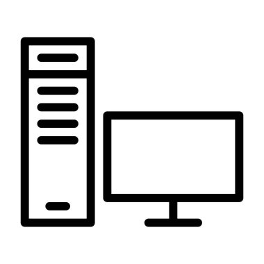 Bilgisayar Çalışma İstasyonu simgesi, vektör