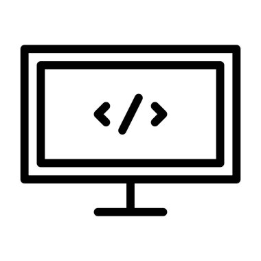 Kodlama simgesi, vektör illüstrasyonu