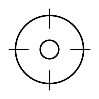 Beyaz arkaplanda hedef simgesi, vektör illüstrasyonu