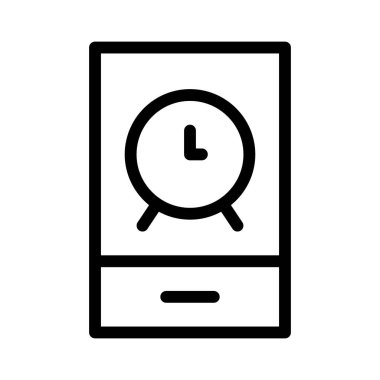 Beyaz arkaplanda alarm simgesi, vektör illüstrasyonu