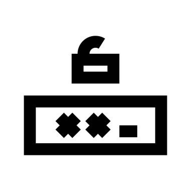 Beyaz arkaplanda parola kilidi aç, vektör illüstrasyonu