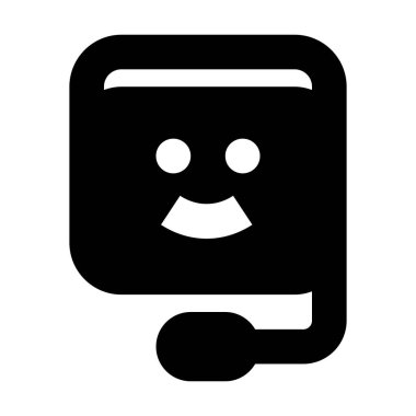 Beyaz arkaplanda kulaklık simgesi, vektör illüstrasyonu