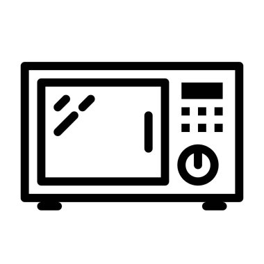 Mikrodalga simgesi, vektör illüstrasyonu