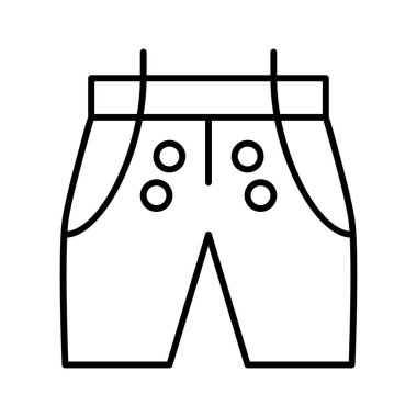 Lederhosen simgesi, vektör illüstrasyonu