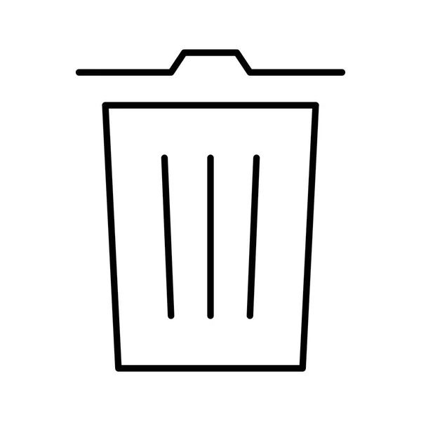 白い背景のゴミ箱の木のアイコン ベクトルイラスト — ストックベクタ
