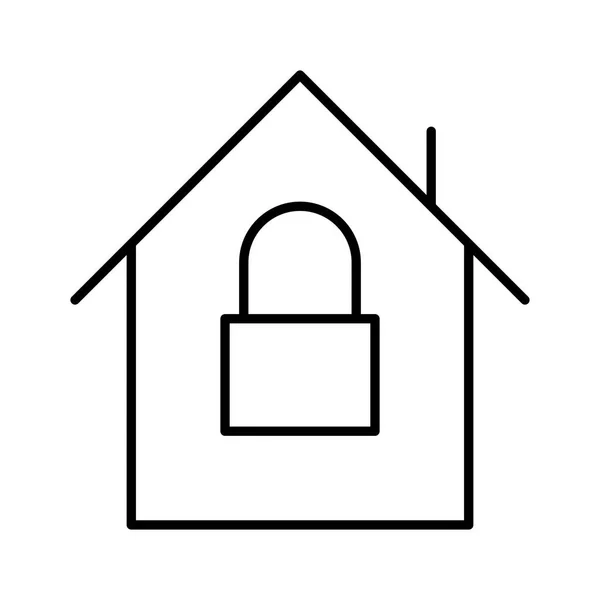 Casa Con Icono Bloqueo Sobre Fondo Blanco Ilustración Vectorial — Vector de stock