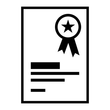 Sertifika simgesi, vektör illüstrasyonu