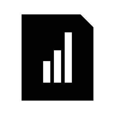 Beyaz arkaplan üzerindeki belge simgesi, vektör illüstrasyonu