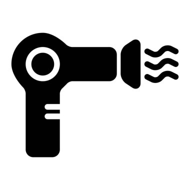 Saç kurutma simgesi, vektör illüstrasyonu