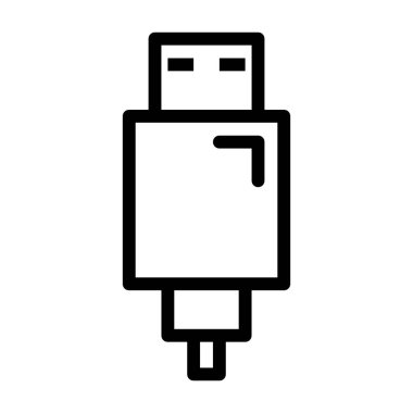 Usb Kablo simgesi, vektör illüstrasyonu