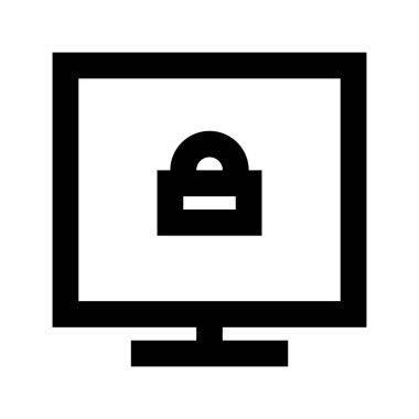 Beyaz arkaplanda Kilit simgesi olan kare, vektör illüstrasyonu