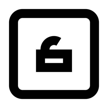 Beyaz arkaplanda kare kilidi aç, vektör illüstrasyonu