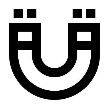 Beyaz arkaplanda mıknatıs şıklatma simgesi, vektör illüstrasyonu