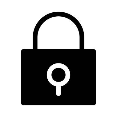 Beyaz arkaplanda kilitli kilit simgesi, vektör illüstrasyonu