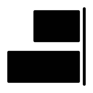 Sağ Hizalama simgesi, vektör illüstrasyonu  