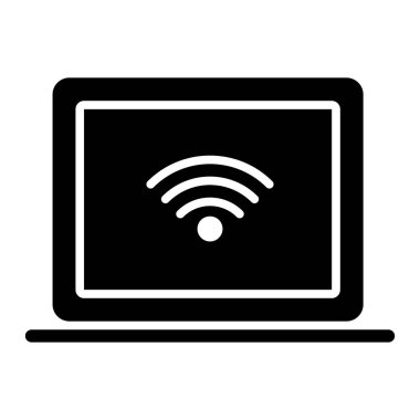 Beyaz arkaplanda Wifi simgesi, vektör illüstrasyonu