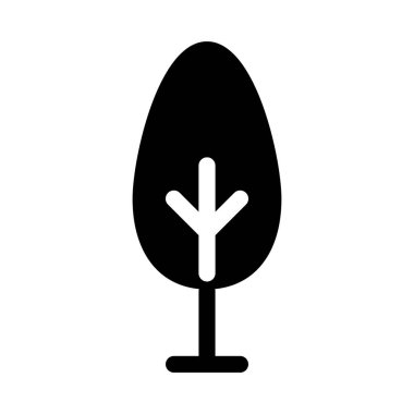  Beyaz arkaplanda ağaç simgesi, vektör illüstrasyonu