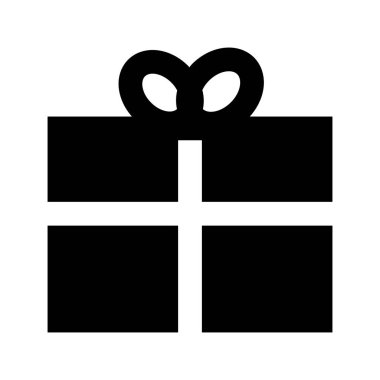 Beyaz arkaplanda hediye simgesi, vektör illüstrasyonu