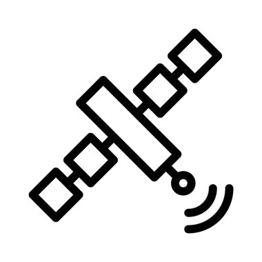 Uydu uzayı simgesi, vektör illüstrasyonu