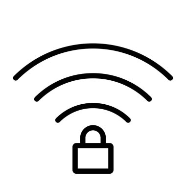 Beyaz arkaplanda Wifi Lock simgesi, vektör illüstrasyonu