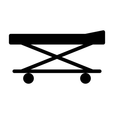 Gurney Tıbbi simgesi, vektör illüstrasyonu