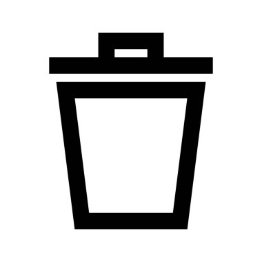 Beyaz arkaplanda çöp ağacı simgesi, vektör illüstrasyonu