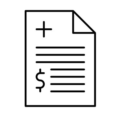 Beyaz arkaplanda Bill Medikal simgesi, vektör illüstrasyonu