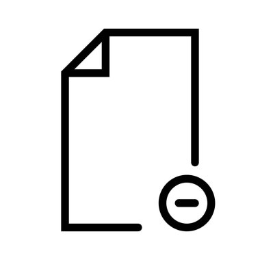 Beyaz arkaplan üzerindeki belge simgesi, vektör illüstrasyonu